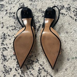 Zara Nude sling back kitten heels size 8